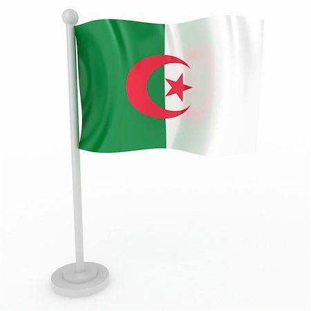 simsearch:400-04796084,k - Illustration of a flag of Algeria on a white background Foto de stock - Royalty-Free Super Valor e Assinatura, Número: 400-04780611