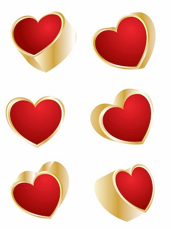 simsearch:400-04745515,k - vector eps 10 illustration of an equipment of red and golden valentine`s hearts Foto de stock - Super Valor sin royalties y Suscripción, Código: 400-04780638