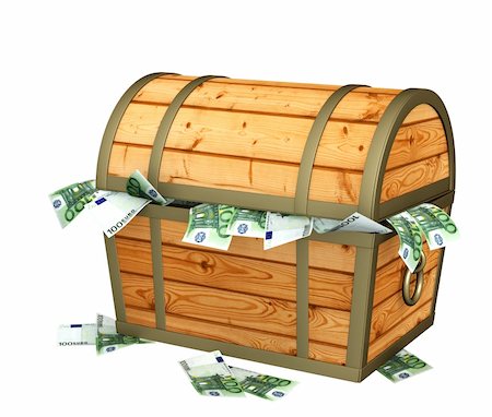 simsearch:400-04092861,k - Wooden box with money. Isolated over white Fotografie stock - Microstock e Abbonamento, Codice: 400-04780696