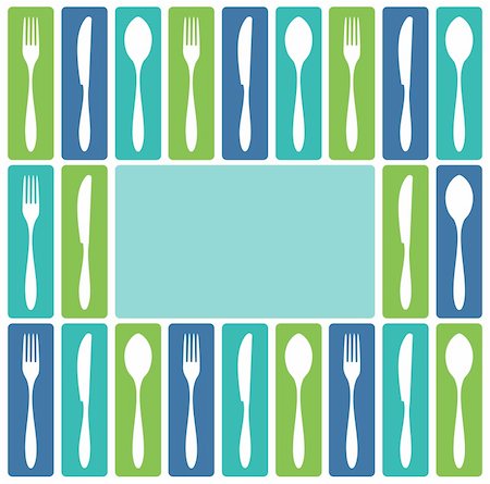 simsearch:400-04393497,k - Food, restaurant, menu design with cutlery icons as frame. Fork, knife and spoon silhouettes on different backgrounds. Vector avaliable Stock Photo - Budget Royalty-Free & Subscription, Code: 400-04780764