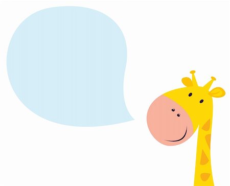 Vector cartoon Illustration of funny giraffe isolated on white. Stock Photo - Budget Royalty-Free & Subscription, Code: 400-04780860