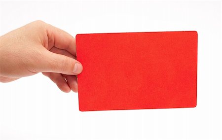 Hand holding a red card Photographie de stock - Aubaine LD & Abonnement, Code: 400-04781178