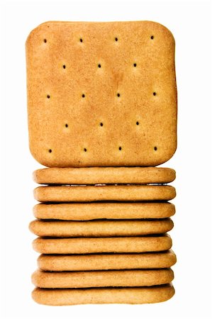 sweet and salty - Cookie of the cracker put on white background Stock Photo - Budget Royalty-Free & Subscription, Code: 400-04781220