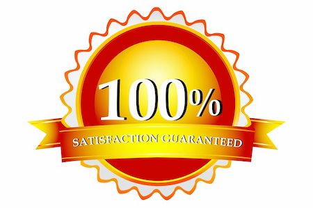 simsearch:400-04283440,k - illustration of 100% satisfaction  guaranteed logo on white background Foto de stock - Super Valor sin royalties y Suscripción, Código: 400-04781406