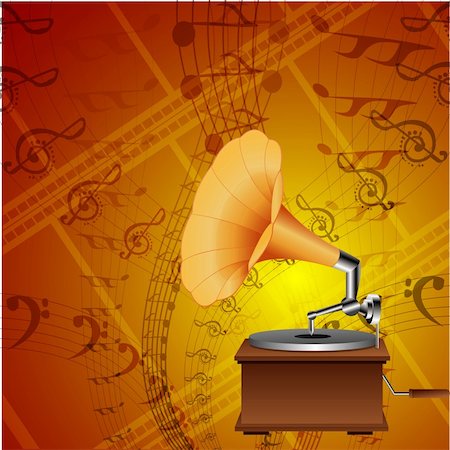 simsearch:400-05294119,k - illustration of music card with gramophone Foto de stock - Super Valor sin royalties y Suscripción, Código: 400-04781409