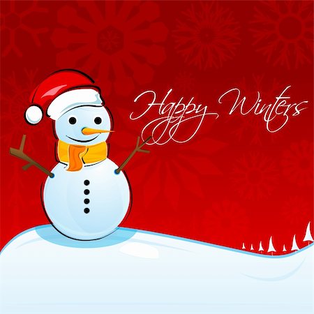 simsearch:400-05263557,k - illustration of christmas card with snowman Stock Photo - Budget Royalty-Free & Subscription, Code: 400-04781411