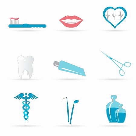 illustration of dental icons on white background Stock Photo - Budget Royalty-Free & Subscription, Code: 400-04781528