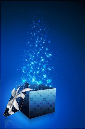 illustration of abstract gift card with open box Stock Photo - Budget Royalty-Free & Subscription, Code: 400-04781532