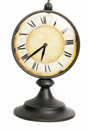 pictures old clock faces - An old vintage clock isolated on a white background Stock Photo - Budget Royalty-Free & Subscription, Code: 400-04781699