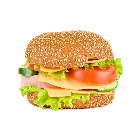 tasty hamburger isolated on a white background Stock Photo - Budget Royalty-Free & Subscription, Code: 400-04781708