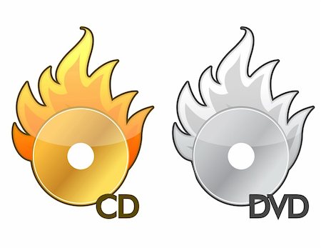 dvd - Burning CD / DVD icon over a white background Stock Photo - Budget Royalty-Free & Subscription, Code: 400-04781749