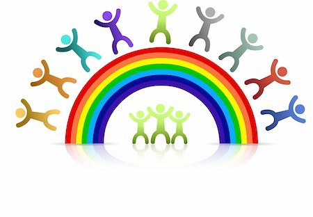 simsearch:400-04366633,k - Diversity rainbow kids isolated over a white background Stock Photo - Budget Royalty-Free & Subscription, Code: 400-04781778