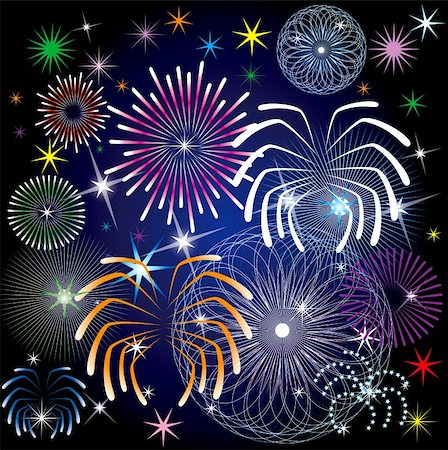 red colour background with white fireworks - Vector Illustration of colorful fireworks. Stock Photo - Budget Royalty-Free & Subscription, Code: 400-04781803
