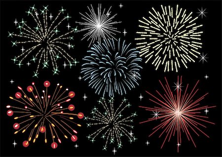 simsearch:400-05263557,k - vector illustration of fireworks in the dark sky Stock Photo - Budget Royalty-Free & Subscription, Code: 400-04781851