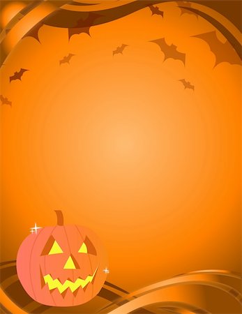 simsearch:400-04228432,k - Halloween pumpkin over an yellow and orange background with vampires. / Halloween Card Foto de stock - Royalty-Free Super Valor e Assinatura, Número: 400-04781919