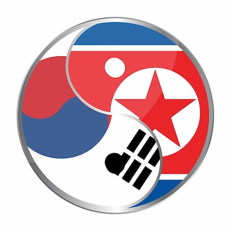 simsearch:400-06765248,k - Yin yan symbol with the North Korea and South korea flags. Foto de stock - Super Valor sin royalties y Suscripción, Código: 400-04781947