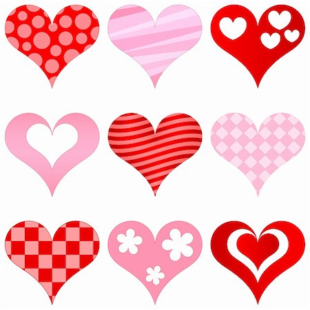 simsearch:400-08410647,k - hearts set for wedding and valentine design Stockbilder - Microstock & Abonnement, Bildnummer: 400-04782045