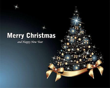 simsearch:400-09095755,k - Christmas tree on blue background Photographie de stock - Aubaine LD & Abonnement, Code: 400-04782155