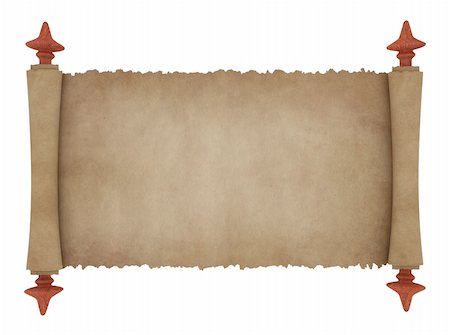 simsearch:400-04999892,k - Scroll of old parchment. Object over white Stock Photo - Budget Royalty-Free & Subscription, Code: 400-04782587