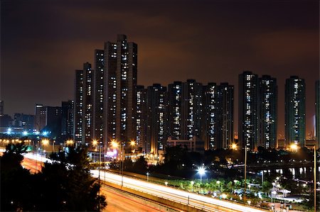 pictures of house street lighting - Hong Kong at night Stock Photo - Budget Royalty-Free & Subscription, Code: 400-04782706