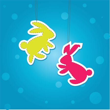 Two color Christmass Hare (rabbit). Vector illustration Stock Photo - Budget Royalty-Free & Subscription, Code: 400-04783121