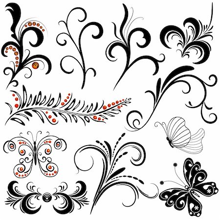 simsearch:400-07615989,k - Set decorative design isolated elements on white (vector) Photographie de stock - Aubaine LD & Abonnement, Code: 400-04783298