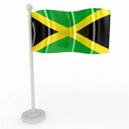 simsearch:400-04796084,k - Illustration of a flag of Jamaica on a white background Foto de stock - Royalty-Free Super Valor e Assinatura, Número: 400-04783343