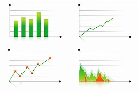 illustration of different business graphs on white background Stock Photo - Budget Royalty-Free & Subscription, Code: 400-04783515