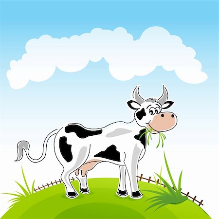 simsearch:400-05165234,k - illustration of happy cow Photographie de stock - Aubaine LD & Abonnement, Code: 400-04783537