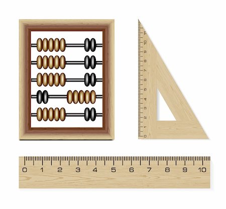 simsearch:400-05682310,k - wooden abacus and rulers isolated on white background Stockbilder - Microstock & Abonnement, Bildnummer: 400-04783629