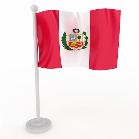 south american country peru - Illustration of a flag of Peru on a white background Stock Photo - Budget Royalty-Free & Subscription, Code: 400-04783724