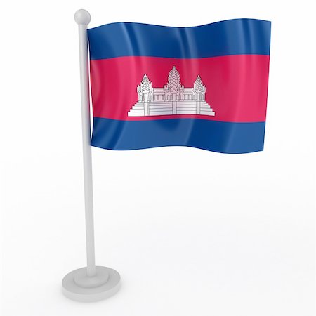 simsearch:400-04796084,k - Illustration of a flag of Cambodia on a white background Foto de stock - Royalty-Free Super Valor e Assinatura, Número: 400-04783723