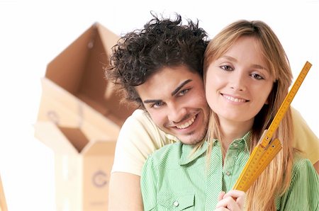 young couple purchase new home, smile and look in camera Stock Photo - Budget Royalty-Free & Subscription, Code: 400-04783883