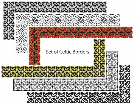 Vector set of Celtic style borders Stock Photo - Budget Royalty-Free & Subscription, Code: 400-04783983