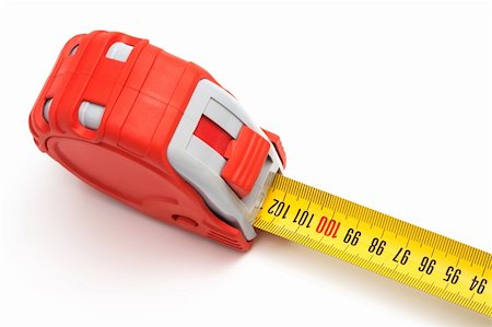 simsearch:400-04923680,k - Red new tape-measure on a white background Stock Photo - Budget Royalty-Free & Subscription, Code: 400-04794044