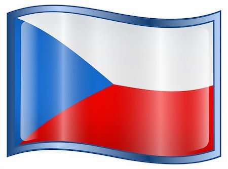 simsearch:400-04285611,k - Czech Flag icon, isolated on white background. Foto de stock - Super Valor sin royalties y Suscripción, Código: 400-04794065