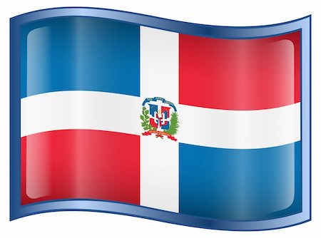 simsearch:400-04285611,k - Dominican Republic Flag icon, isolated on white background. Foto de stock - Super Valor sin royalties y Suscripción, Código: 400-04794067