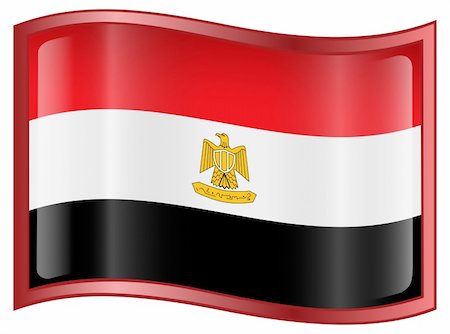 simsearch:400-04817643,k - Egypt Flag icon, isolated on white background. Foto de stock - Super Valor sin royalties y Suscripción, Código: 400-04794071
