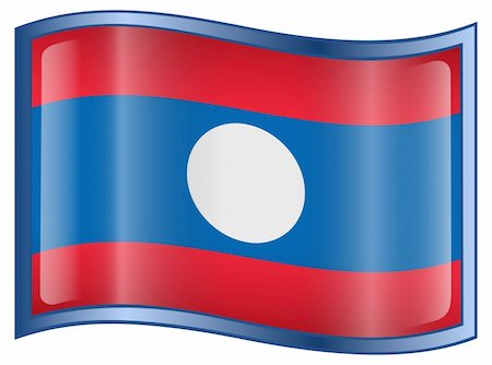 Laos Flag icon, isolated on white background. Stock Photo - Budget Royalty-Free & Subscription, Code: 400-04794125