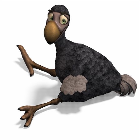 very funny toon Dodo-bird. 3D rendering with clipping path and shadow over white Stock Photo - Budget Royalty-Free & Subscription, Code: 400-04794129
