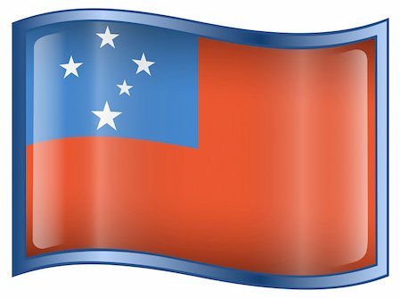 Samoa Flag icon, isolated on white background. Stock Photo - Budget Royalty-Free & Subscription, Code: 400-04794136