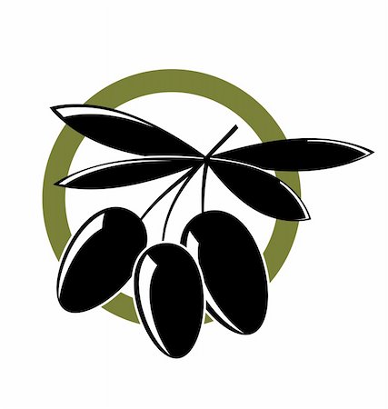 simsearch:400-05073855,k - icon with black olives illustration Photographie de stock - Aubaine LD & Abonnement, Code: 400-04794178