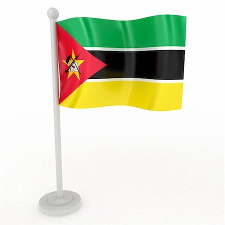 simsearch:400-04796084,k - Illustration of a flag of Mozambique on a white background Foto de stock - Royalty-Free Super Valor e Assinatura, Número: 400-04794288