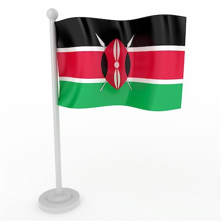 simsearch:400-04796084,k - Illustration of a flag of Kenya on a white background Foto de stock - Royalty-Free Super Valor e Assinatura, Número: 400-04794292