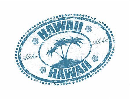 palm tree and office - Blue grunge rubber stamp with the palms shape and the name of Hawaii islands written inside the stamp Stock Photo - Budget Royalty-Free & Subscription, Code: 400-04794345