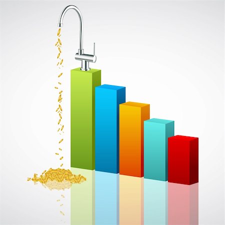 simsearch:400-04266616,k - illustration of business graph with dollar tap Foto de stock - Super Valor sin royalties y Suscripción, Código: 400-04794456