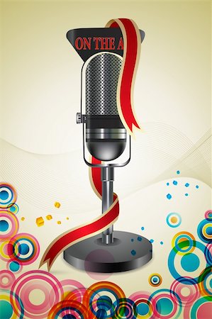 simsearch:400-04304525,k - illustration of on the air text with mic on colorful background Foto de stock - Super Valor sin royalties y Suscripción, Código: 400-04794453