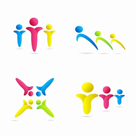 illustration of colorful human icons on white background Stock Photo - Budget Royalty-Free & Subscription, Code: 400-04794473