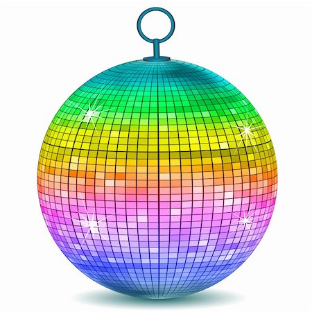 illustration of colorful disco ball on white background Stock Photo - Budget Royalty-Free & Subscription, Code: 400-04794542