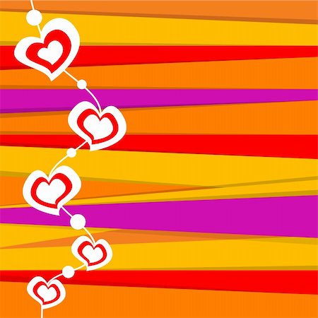 simsearch:400-04783578,k - illustration of valentine card on stripped background Stockbilder - Microstock & Abonnement, Bildnummer: 400-04794620
